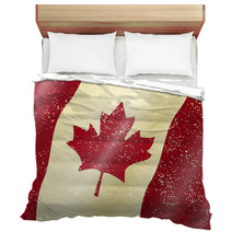 Canadian Grunge Flag Grunge Effect Can Be Cleaned Easily Bedding 51599883