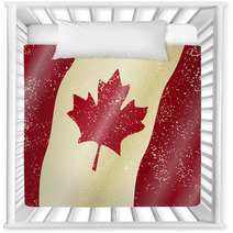 Canadian Grunge Flag Grunge Effect Can Be Cleaned Easily Nursery Decor 51599883