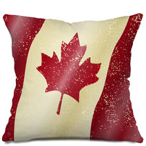 Canadian Grunge Flag Grunge Effect Can Be Cleaned Easily Pillows 51599883