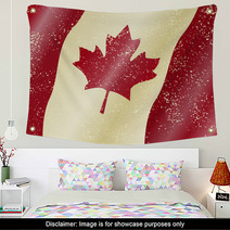 Canadian Grunge Flag Grunge Effect Can Be Cleaned Easily Wall Art 51599883