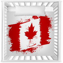 Canadian Grunge Flag Nursery Decor 61459889