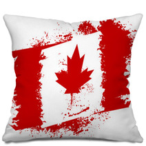 Canadian Grunge Flag Pillows 61459889