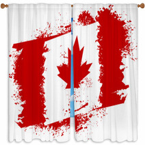 Canadian Grunge Flag Window Curtains 61459889