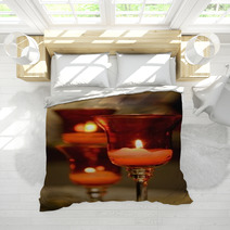Candles Lit In A Glass Candle Holder Bedding 23798374
