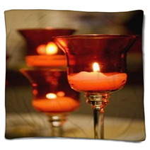 Candles Lit In A Glass Candle Holder Blankets 23798374