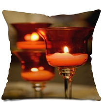 Candles Lit In A Glass Candle Holder Pillows 23798374