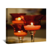 Candles Lit In A Glass Candle Holder Wall Art 23798374