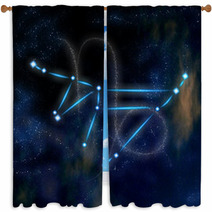 Capricorn Constellation And Symbol Window Curtains 38516404