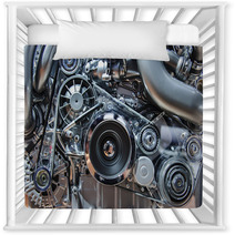 Car Engine, Concept Of Motor With Metal, Chrome, Plastic Parts Nursery Decor 81565261