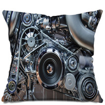 Car Engine, Concept Of Motor With Metal, Chrome, Plastic Parts Pillows 81565261