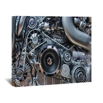 Car Engine, Concept Of Motor With Metal, Chrome, Plastic Parts Wall Art 81565261