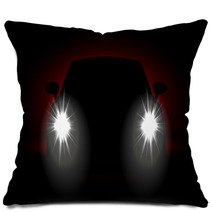 Car Headlights Shining In The Dark Pillows 72864908