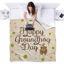 Card For Groundhog Day Blankets 97493503