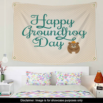 Card For Groundhog Day Wall Art 97493496
