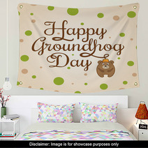 Card For Groundhog Day Wall Art 97493503