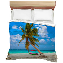 Caribbean Paradise Tropical Palm Tree Beach Side Bedding 63654643