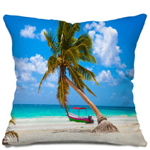 Caribbean Paradise Tropical Palm Tree Beach Side Pillows 63654643