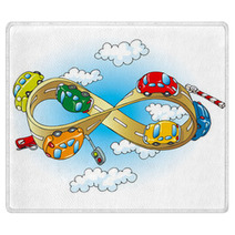 Cars On Infinite Road (rastered Illustration) Rugs 8868566