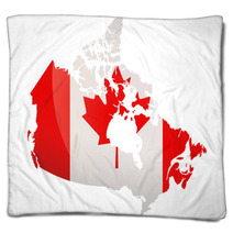 Carte Du Canada (Drapeau Reflet) Blankets 6349741