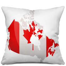 Carte Du Canada (Drapeau Reflet) Pillows 6349741