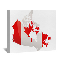 Carte Du Canada (Drapeau Reflet) Wall Art 6349741