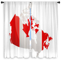 Carte Du Canada (Drapeau Reflet) Window Curtains 6349741