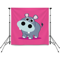 Cartoon Baby Hippopotamus Art For Kids Backdrops 53573156
