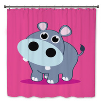 Cartoon Baby Hippopotamus Art For Kids Bath Decor 53573156