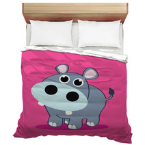 Cartoon Baby Hippopotamus Art For Kids Bedding 53573156