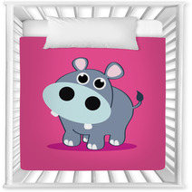 Cartoon Baby Hippopotamus Art For Kids Nursery Decor 53573156