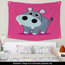 Cartoon Baby Hippopotamus Art For Kids Wall Art 53573156
