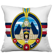 Cartoon Egyptian Queen And Sphinx Pillows 144741139