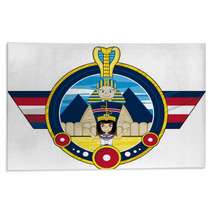 Cartoon Egyptian Queen And Sphinx Rugs 144741139