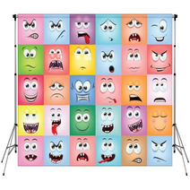 Cartoon faces with emotions Backdrops 63661814