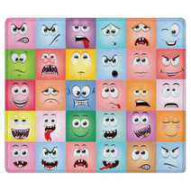 Cartoon faces with emotions Rugs 63661814