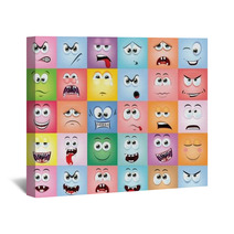 Cartoon faces with emotions Wall Art 63661814