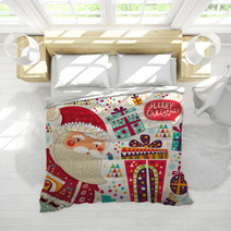 Cartoon Funny Santa Claus With Presents Bedding 56302362