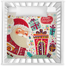 Cartoon Funny Santa Claus With Presents Nursery Decor 56302362