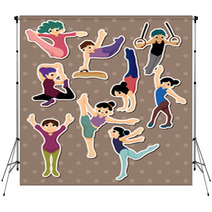 Cartoon Gymnastic Stickers Backdrops 40556408