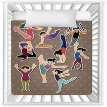 Cartoon Gymnastic Stickers Nursery Decor 40556408