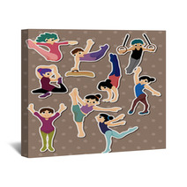 Cartoon Gymnastic Stickers Wall Art 40556408