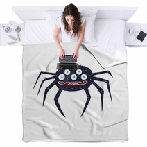 Cartoon Halloween Spider Blankets 90346566