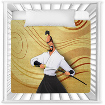 Cartoon Llustration Of Japanese Samurai Nursery Decor 143795549