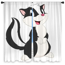 Cartoon Skunk Window Curtains 63555621