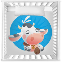 Cartoon Sleepy Baby Cow Thinking Icon Nursery Decor 52946182