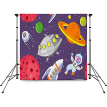 Cartoon Space Seamless Background Backdrops 29757191