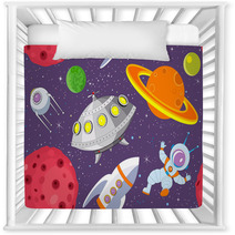Cartoon Space Seamless Background Nursery Decor 29757191