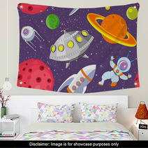 Cartoon Space Seamless Background Wall Art 29757191