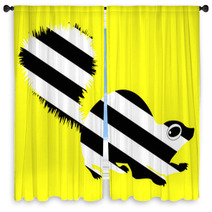 Cartoon Striped Skunk Window Curtains 5448972