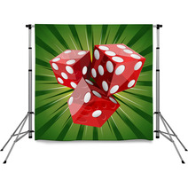 Casino Craps Red Dice On Green Background Backdrops 39634639
